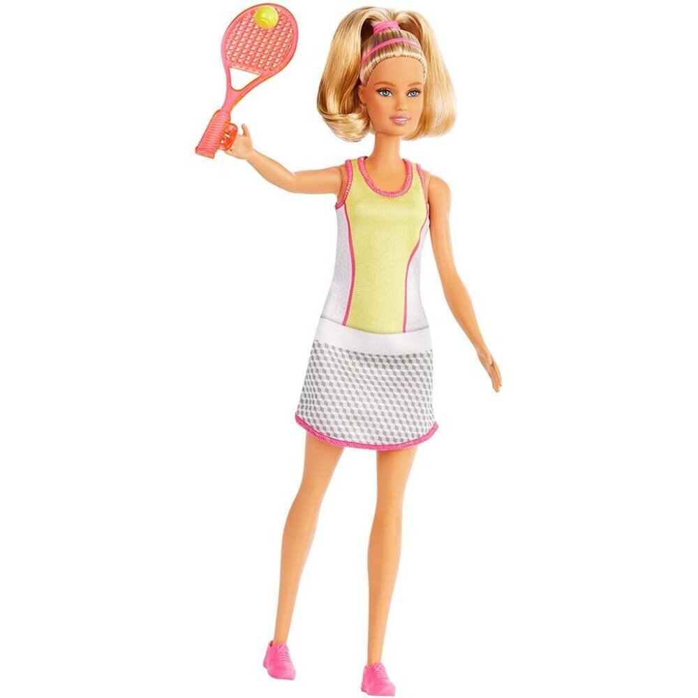 New in Box-Barbie Blonde Doll Tennis Player Doll w/Tennis Outfit, Racket & Ball